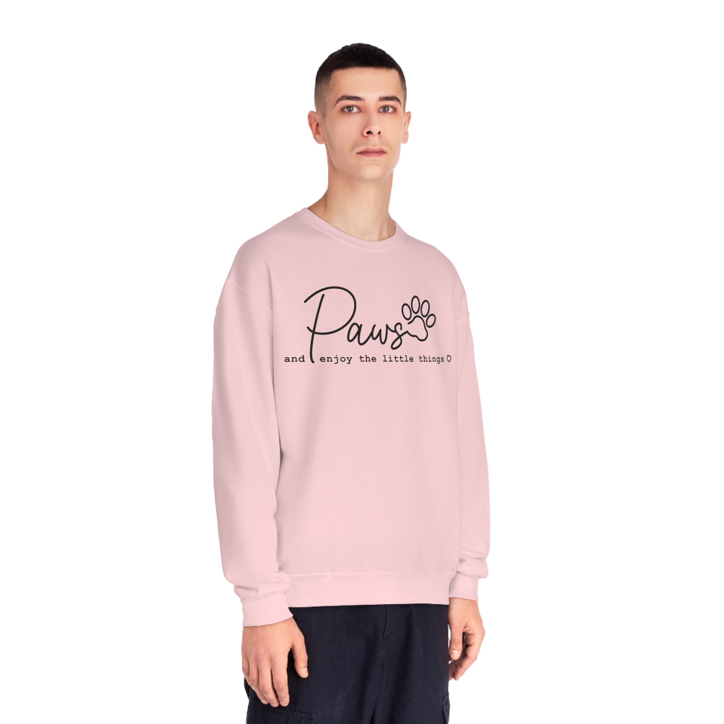 Paws And Enjoy The Little Things Dog Lover Crewneck Sweatshirt