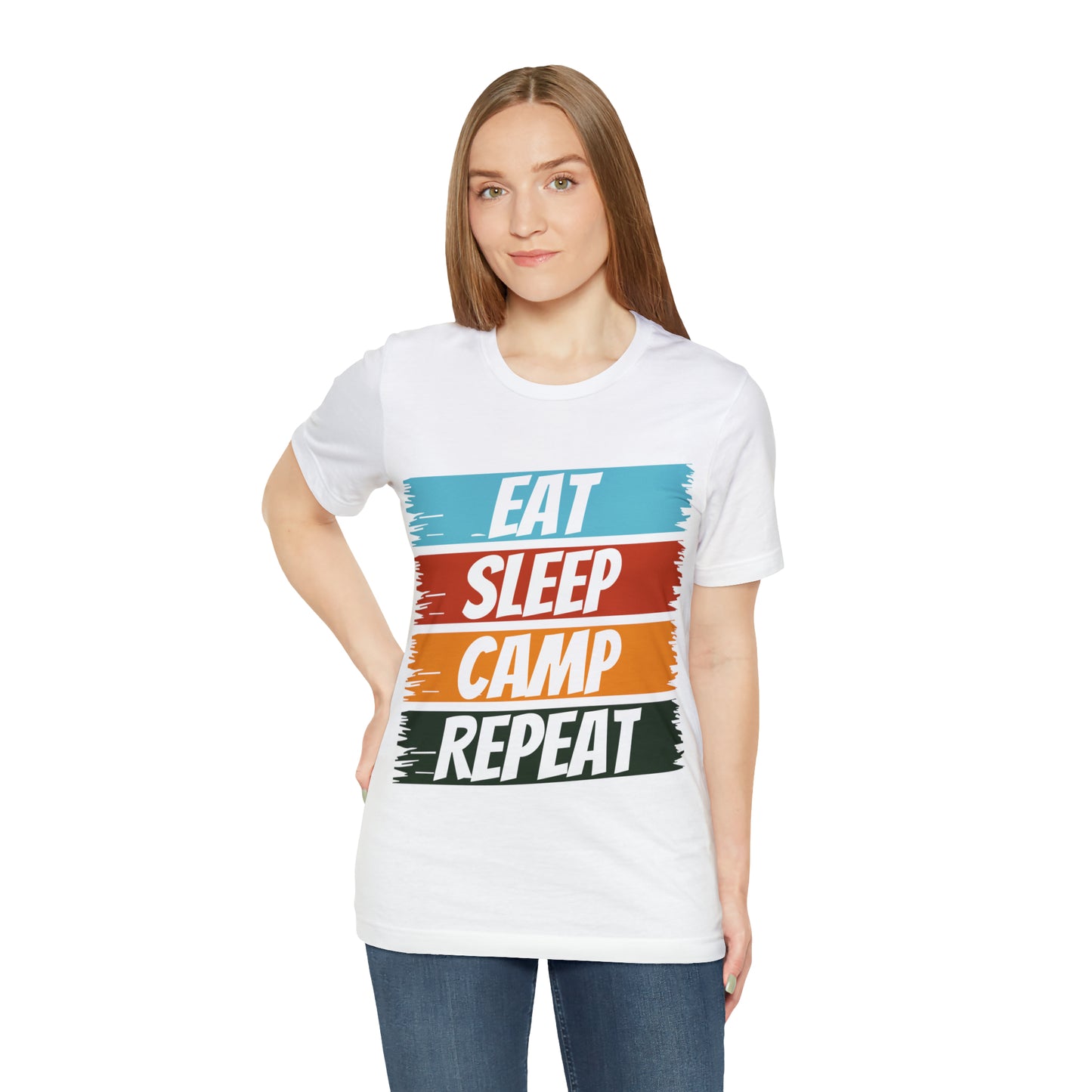 Eat Sleep Camp Repeat Short Sleeve Tee