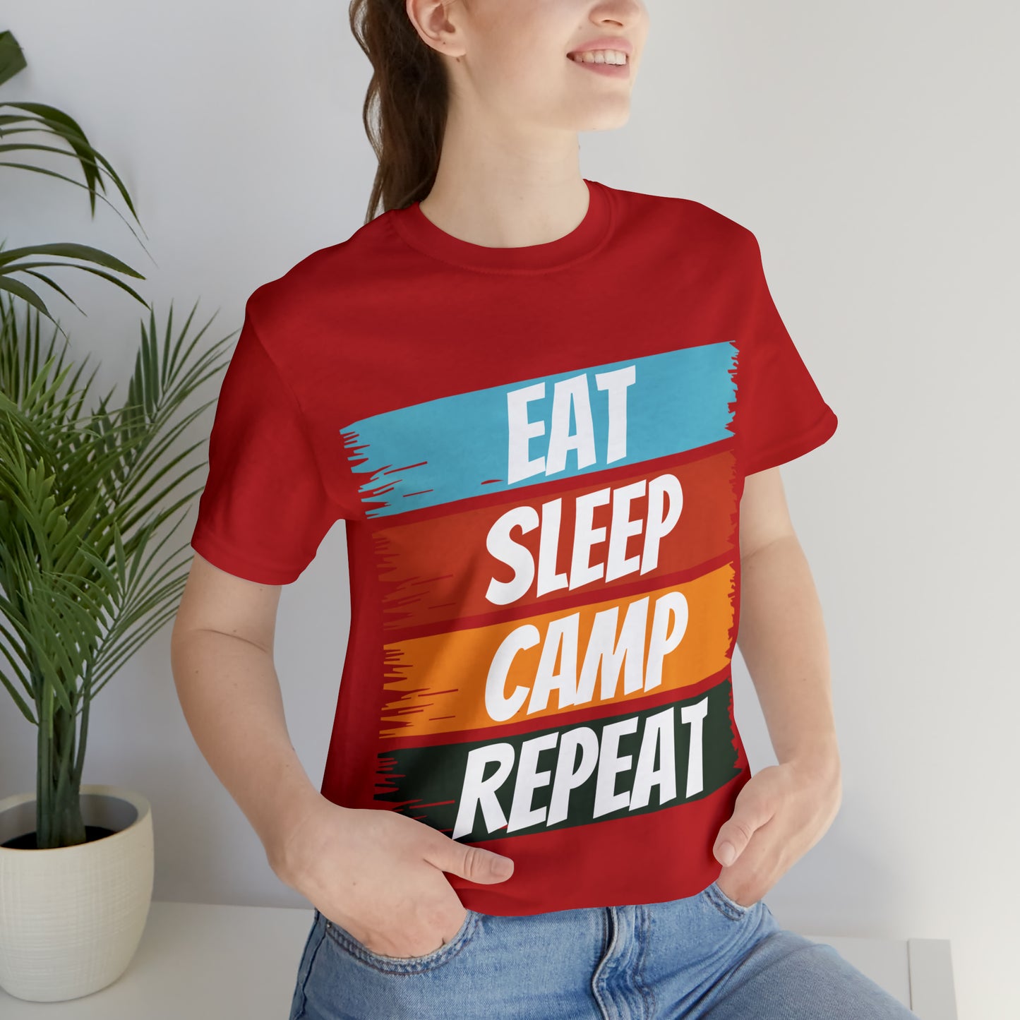 Eat Sleep Camp Repeat Short Sleeve Tee