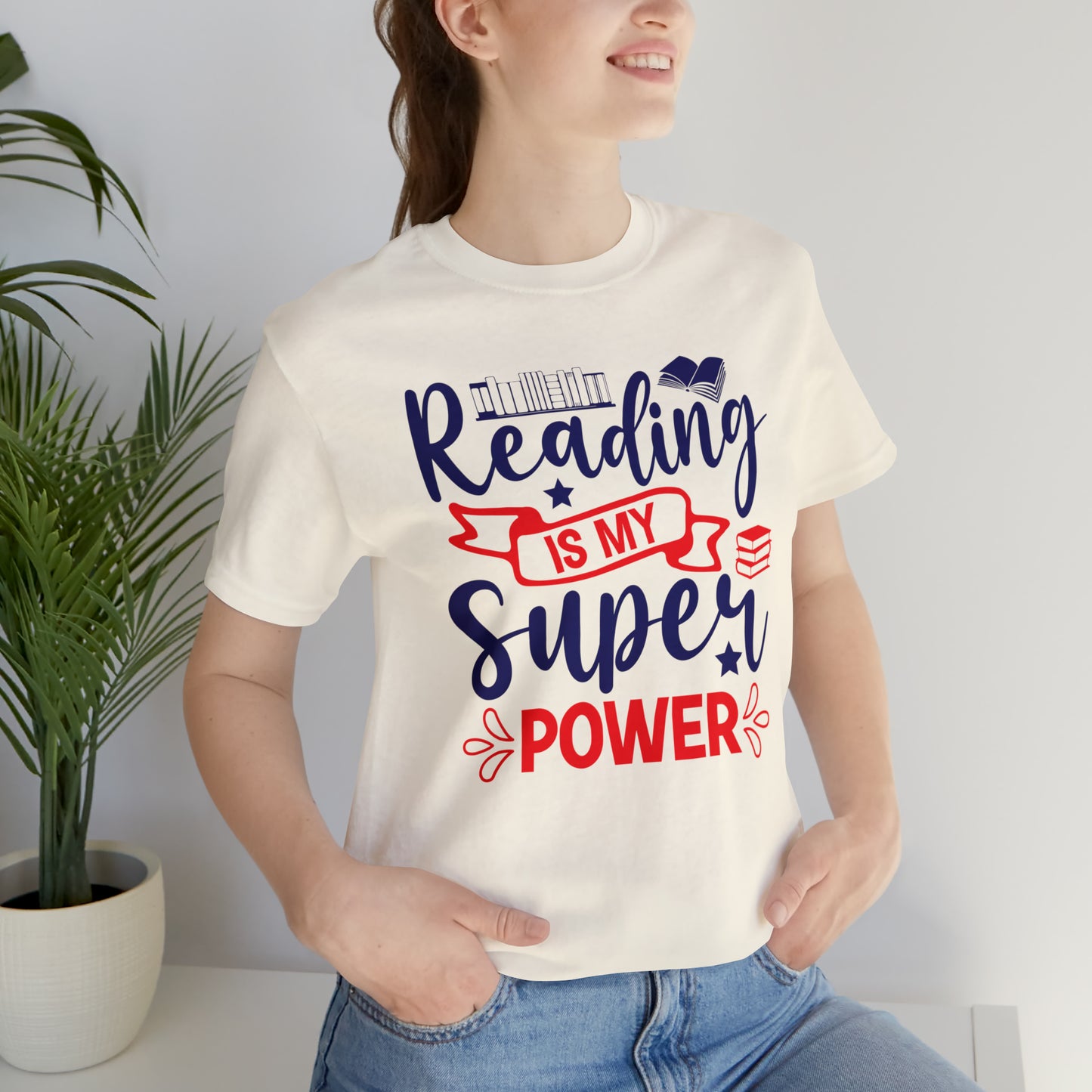 Reading Is My Super Power Short Sleeve Tee