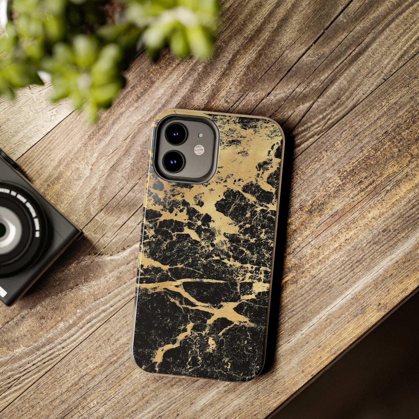 Black And Gold Marble Tough Phone Cases