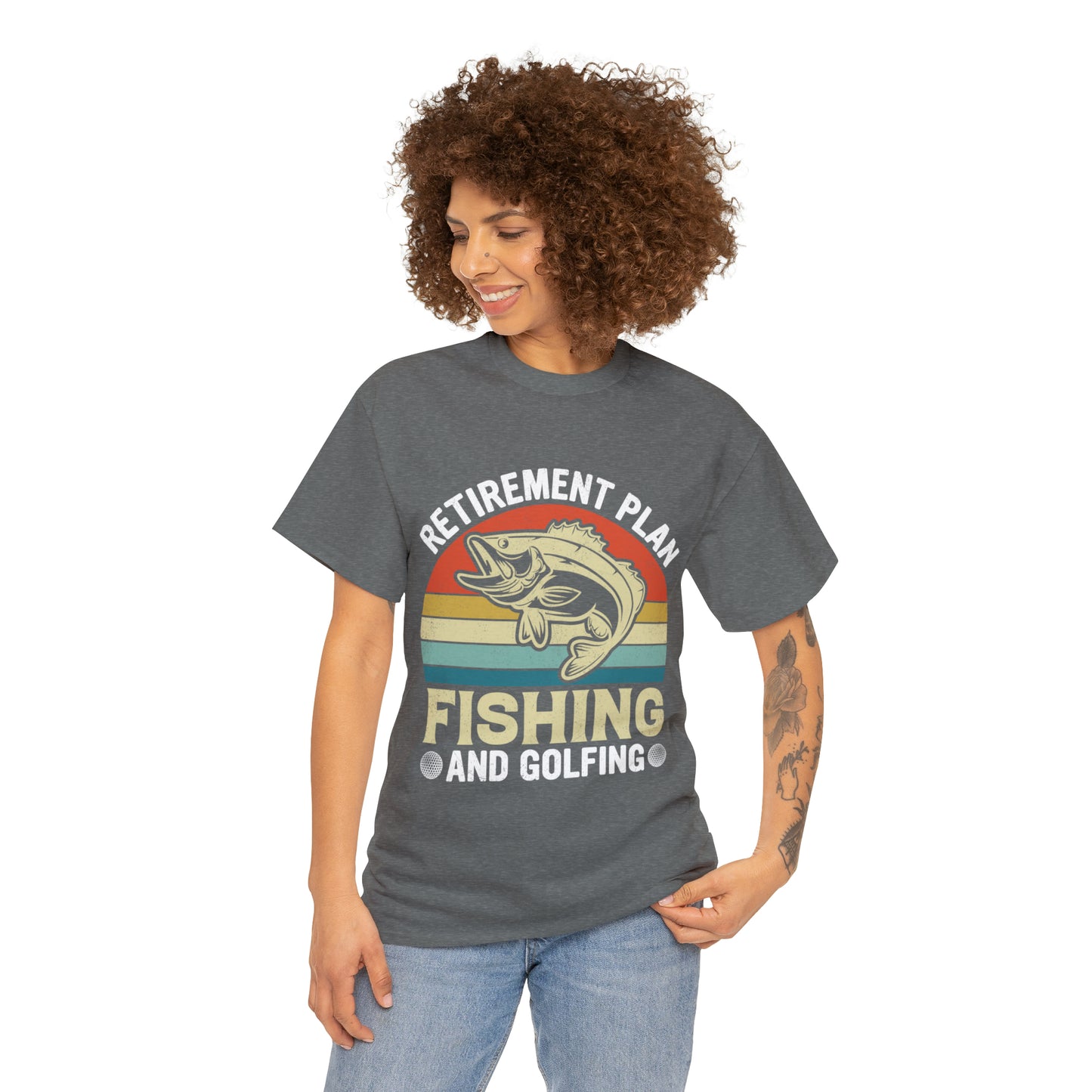 Retirement Plan Fishing Retro Tee Shirt