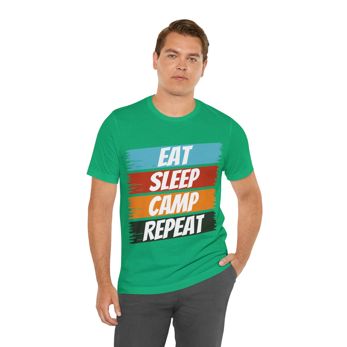 Eat Sleep Camp Repeat Short Sleeve Tee