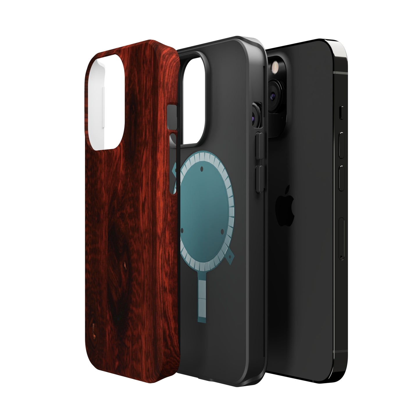 Dark Red Hardwood MagSafe Tough Cases