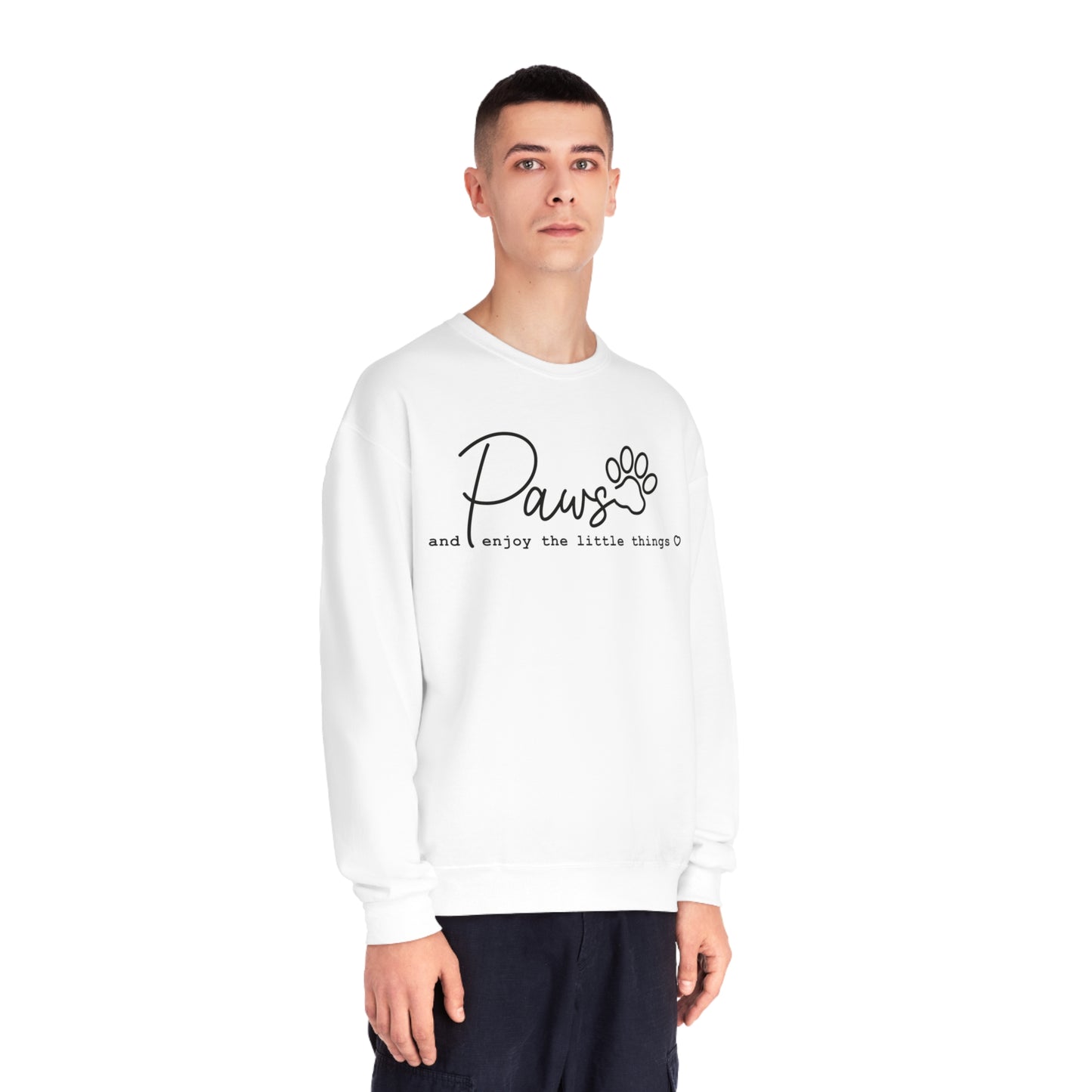 Paws And Enjoy The Little Things Dog Lover Crewneck Sweatshirt