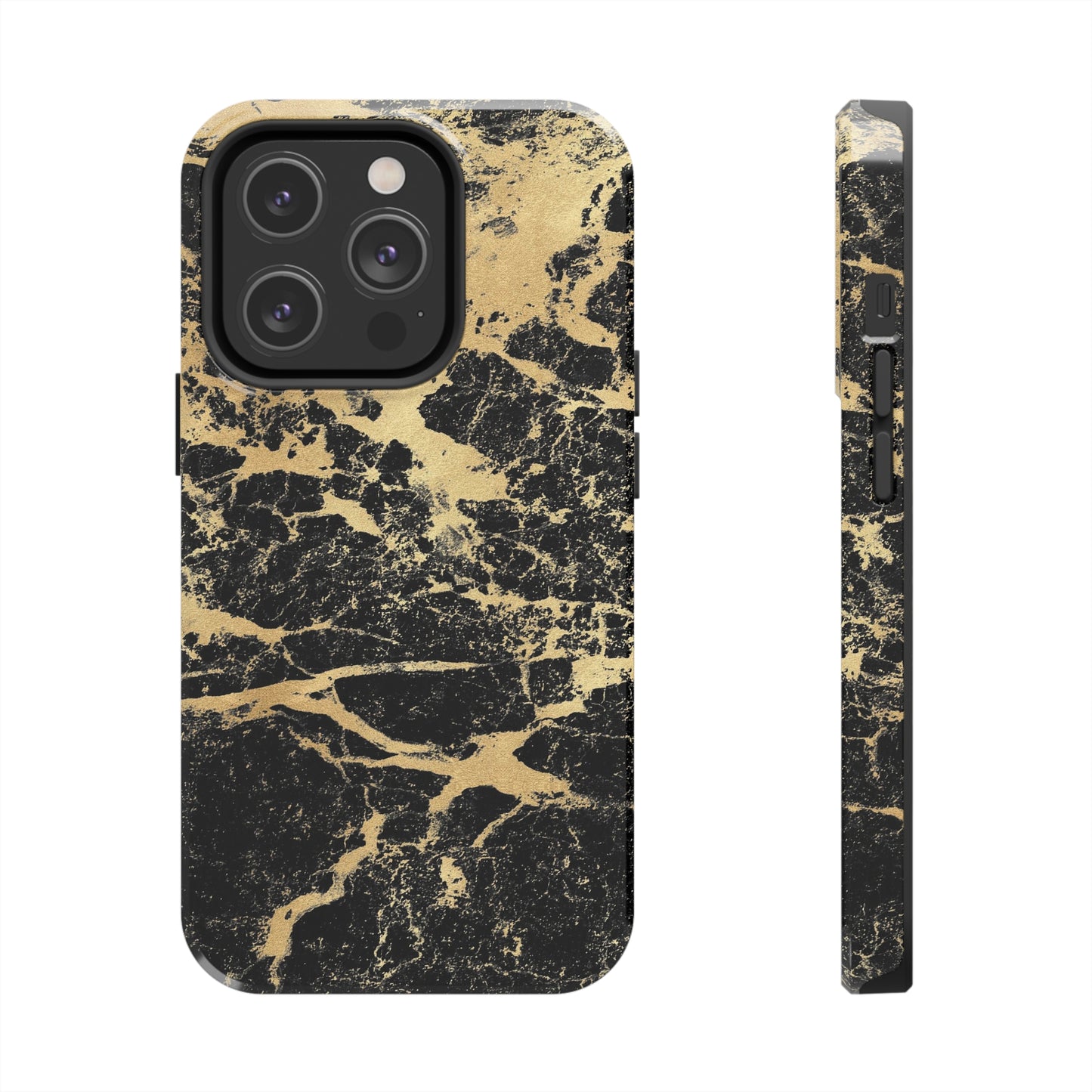 Black And Gold Marble Tough Phone Cases