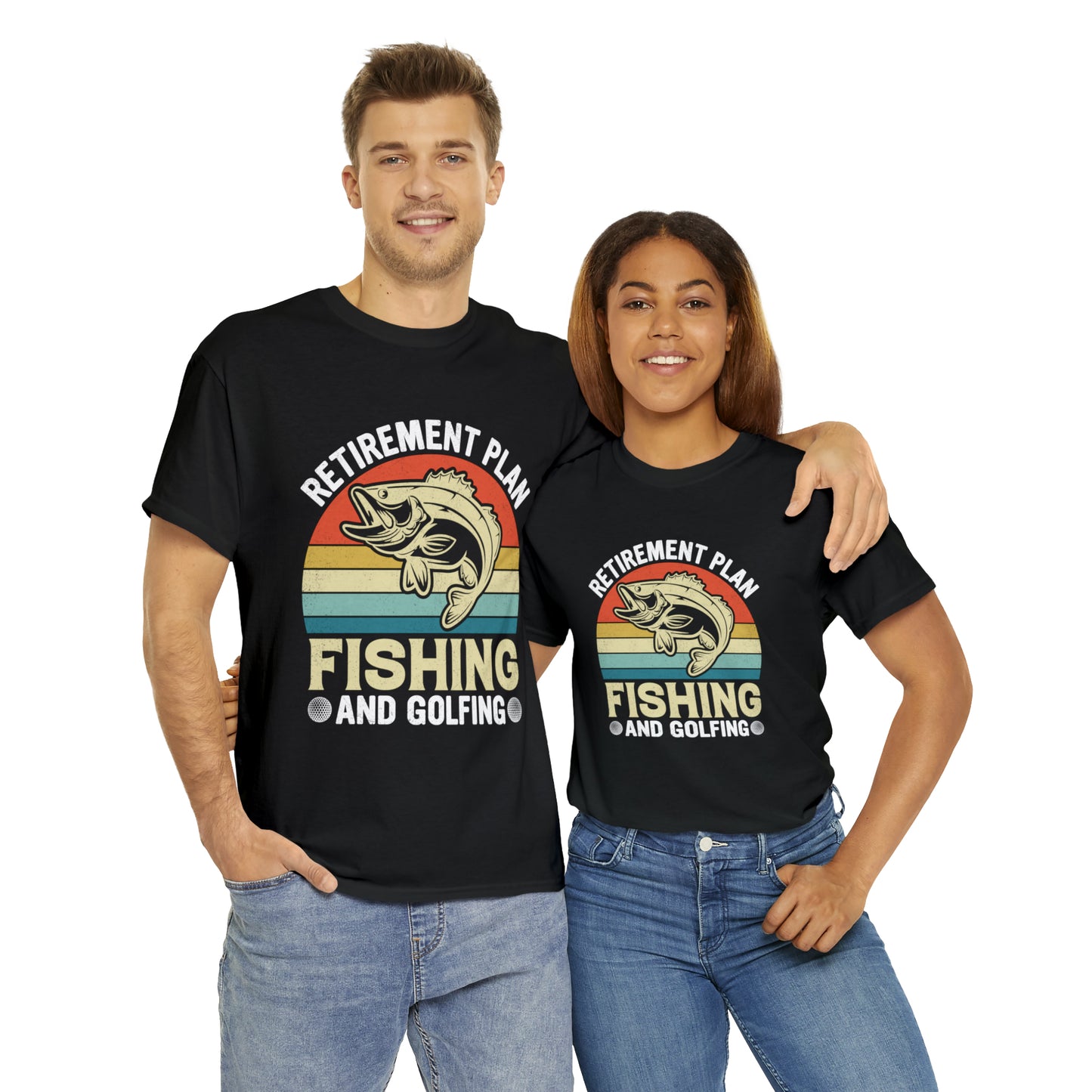 Retirement Plan Fishing Retro Tee Shirt