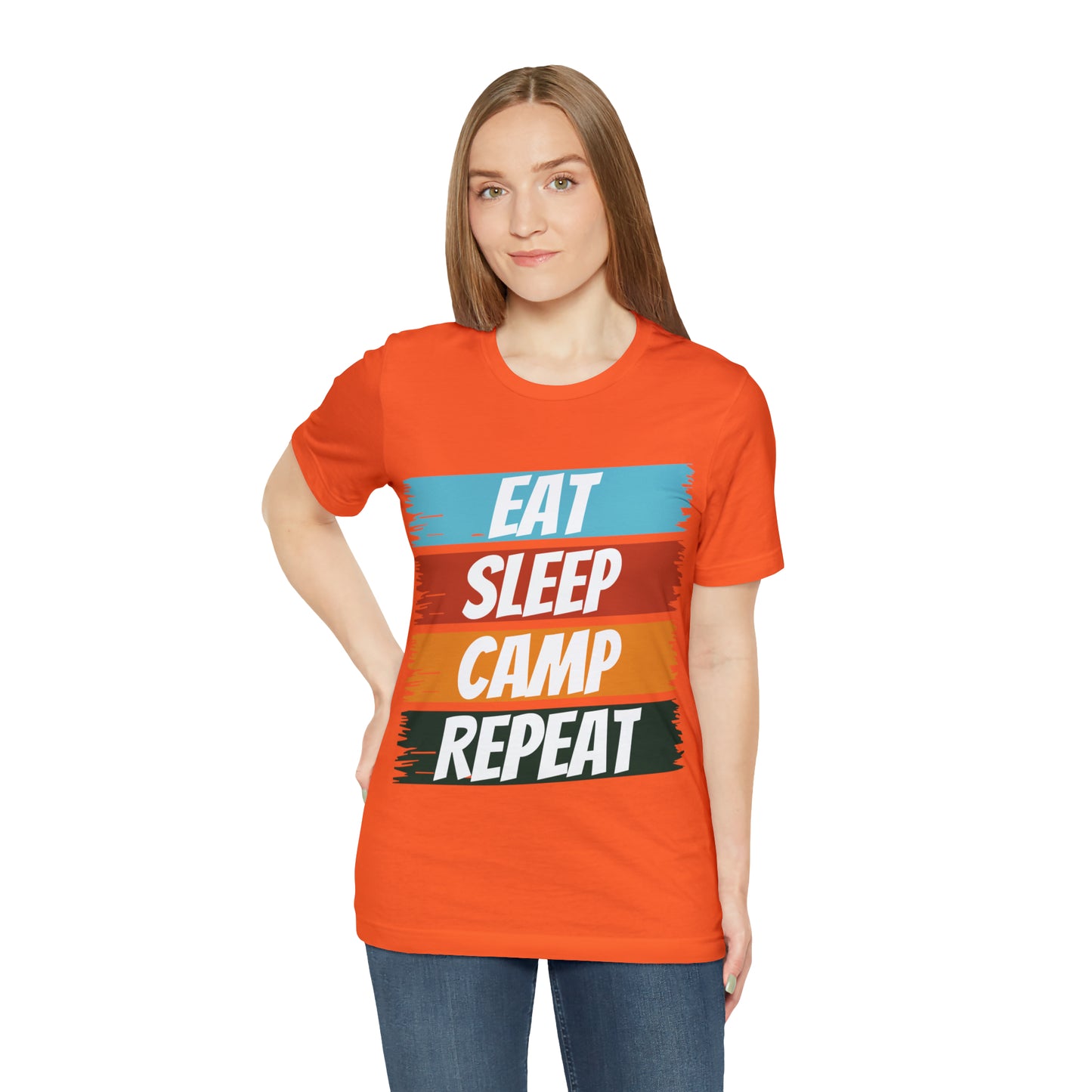 Eat Sleep Camp Repeat Short Sleeve Tee
