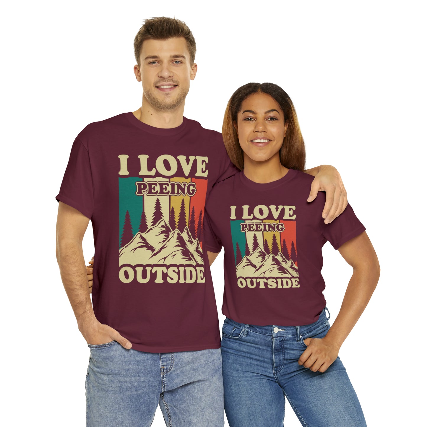Retro Vintage Camping T-Shirt I Love Peeing Outside