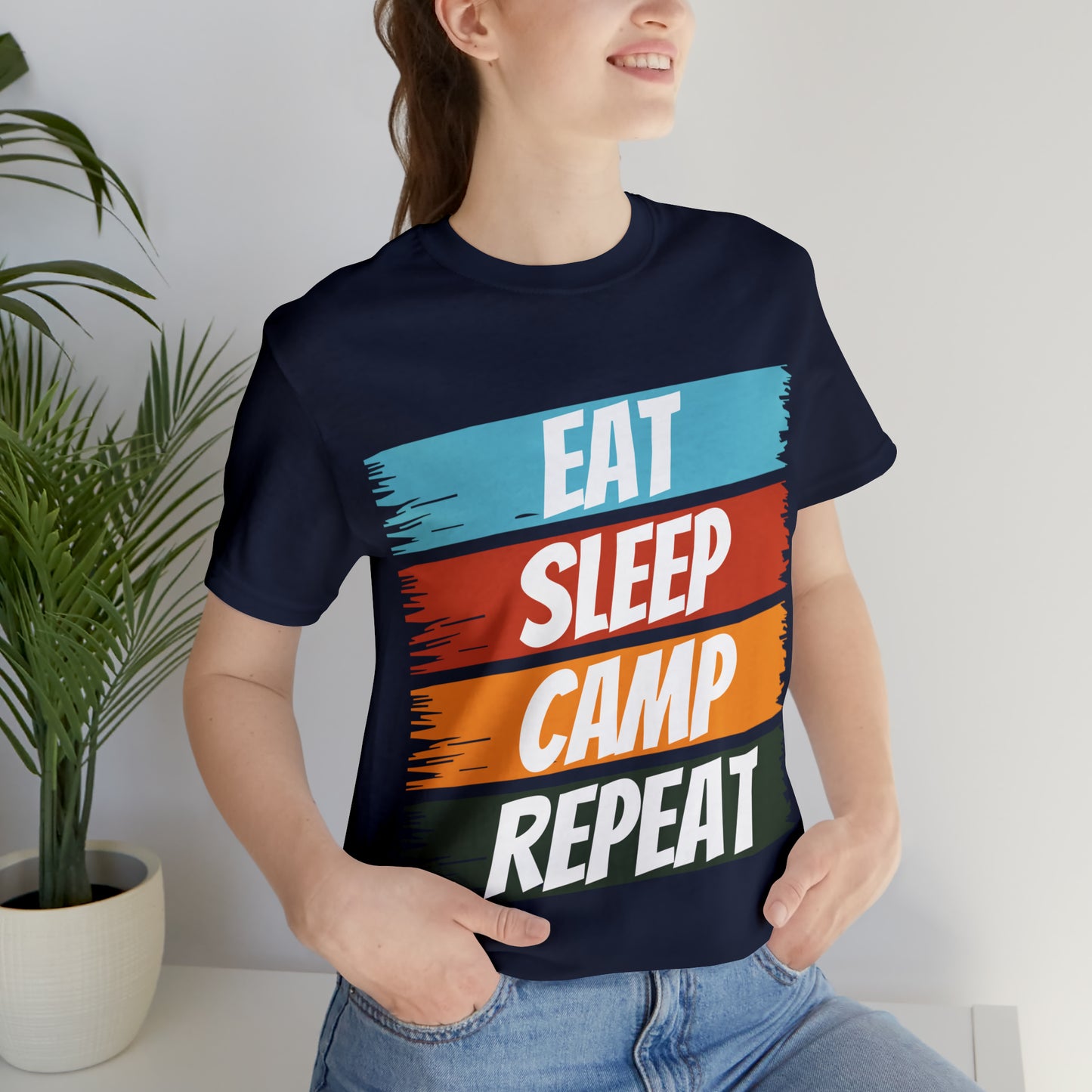 Eat Sleep Camp Repeat Short Sleeve Tee