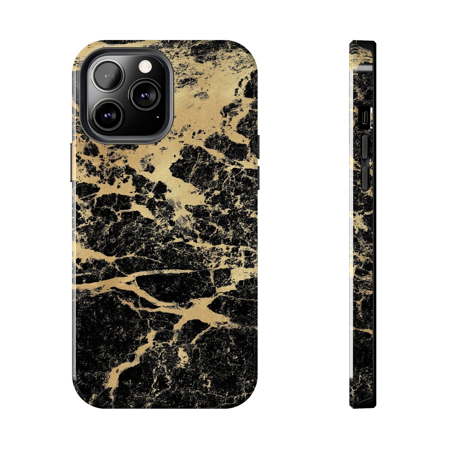 Black And Gold Marble Tough Phone Cases