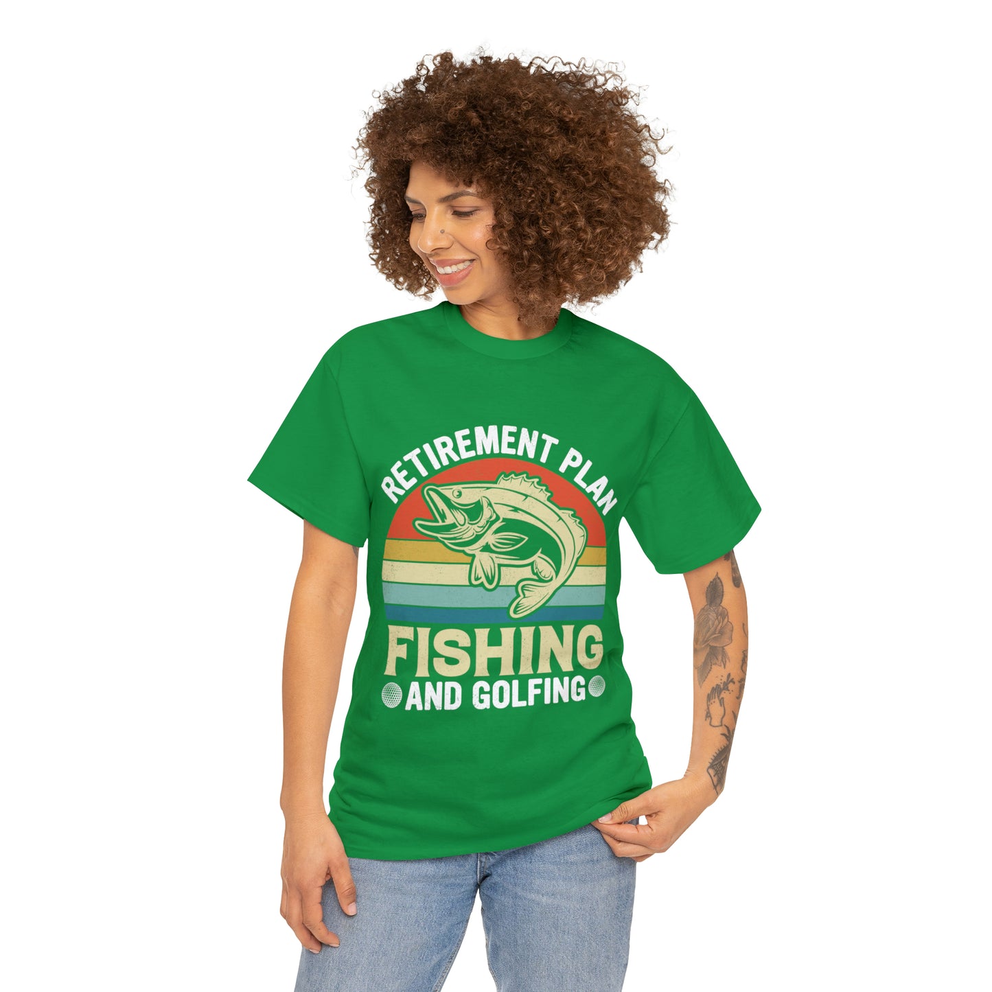 Retirement Plan Fishing Retro Tee Shirt