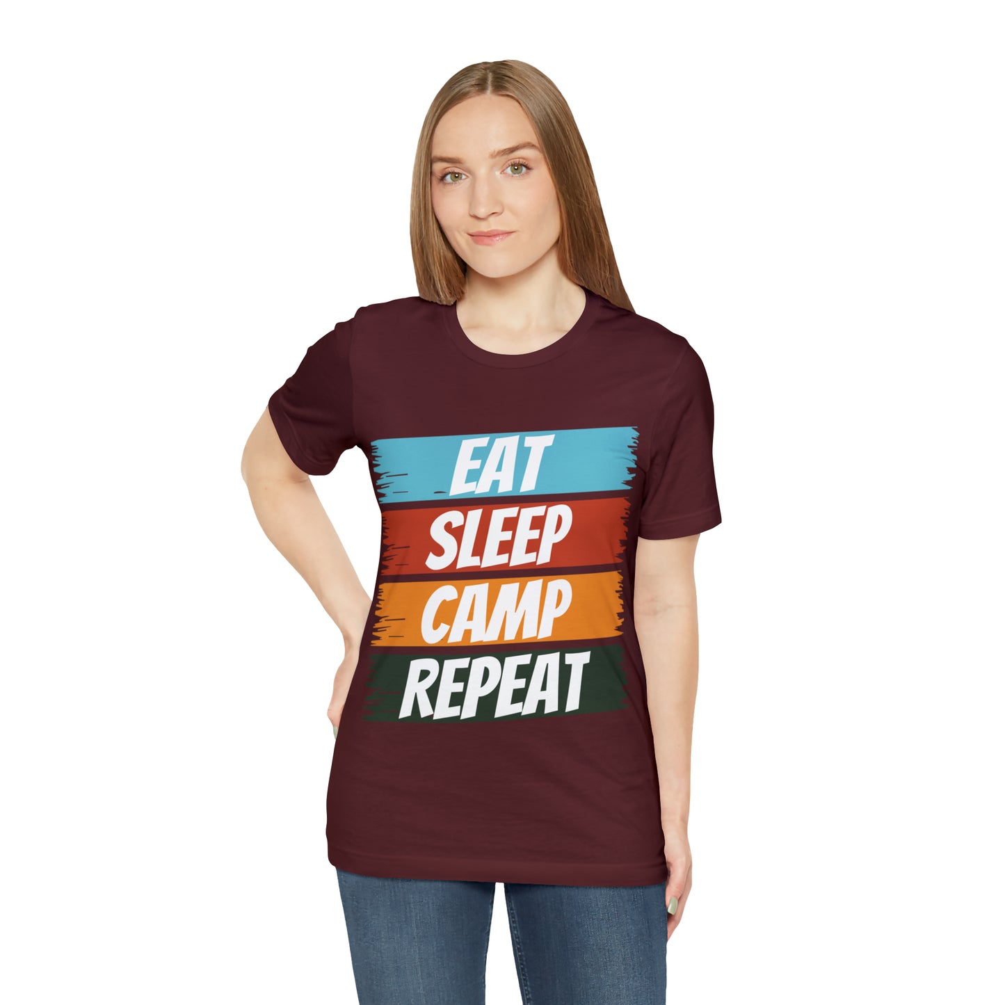 Eat Sleep Camp Repeat Short Sleeve Tee
