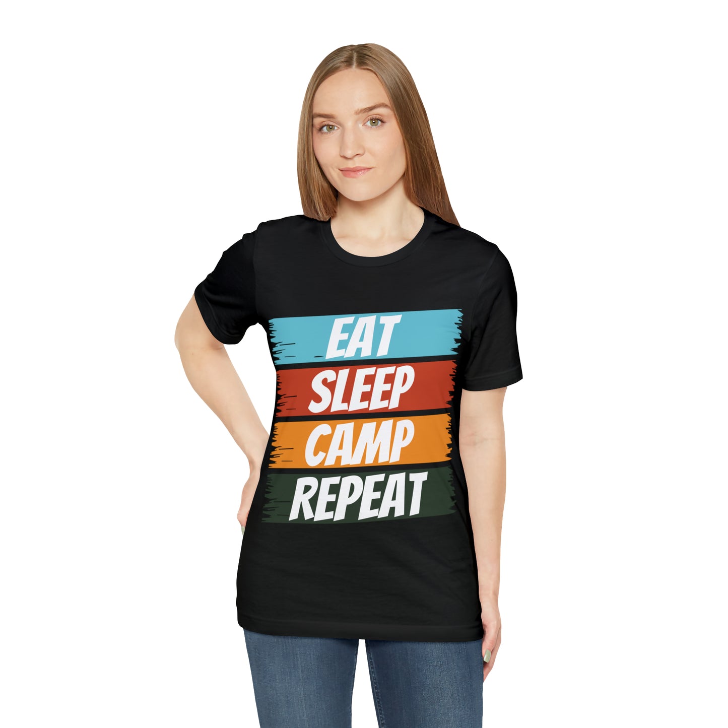 Eat Sleep Camp Repeat Short Sleeve Tee