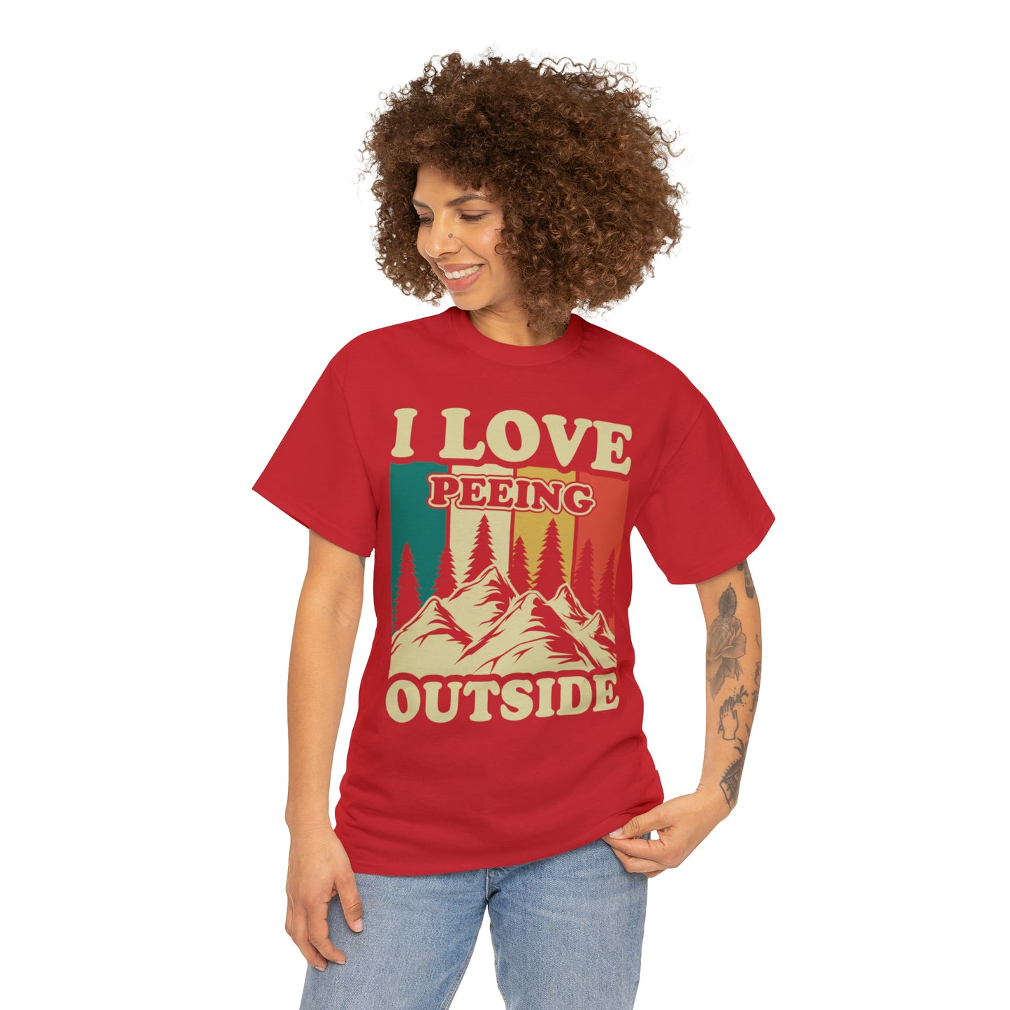 Retro Vintage Camping T-Shirt I Love Peeing Outside