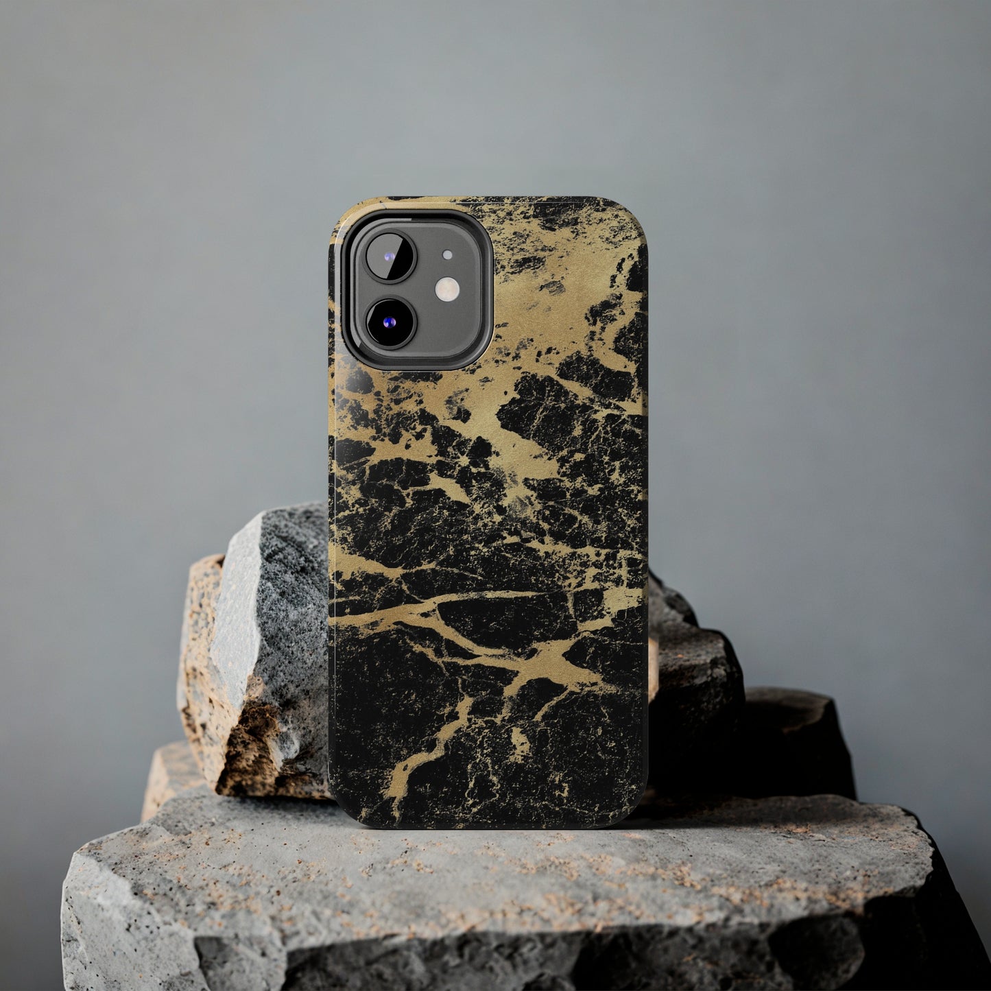 Black And Gold Marble Tough Phone Cases