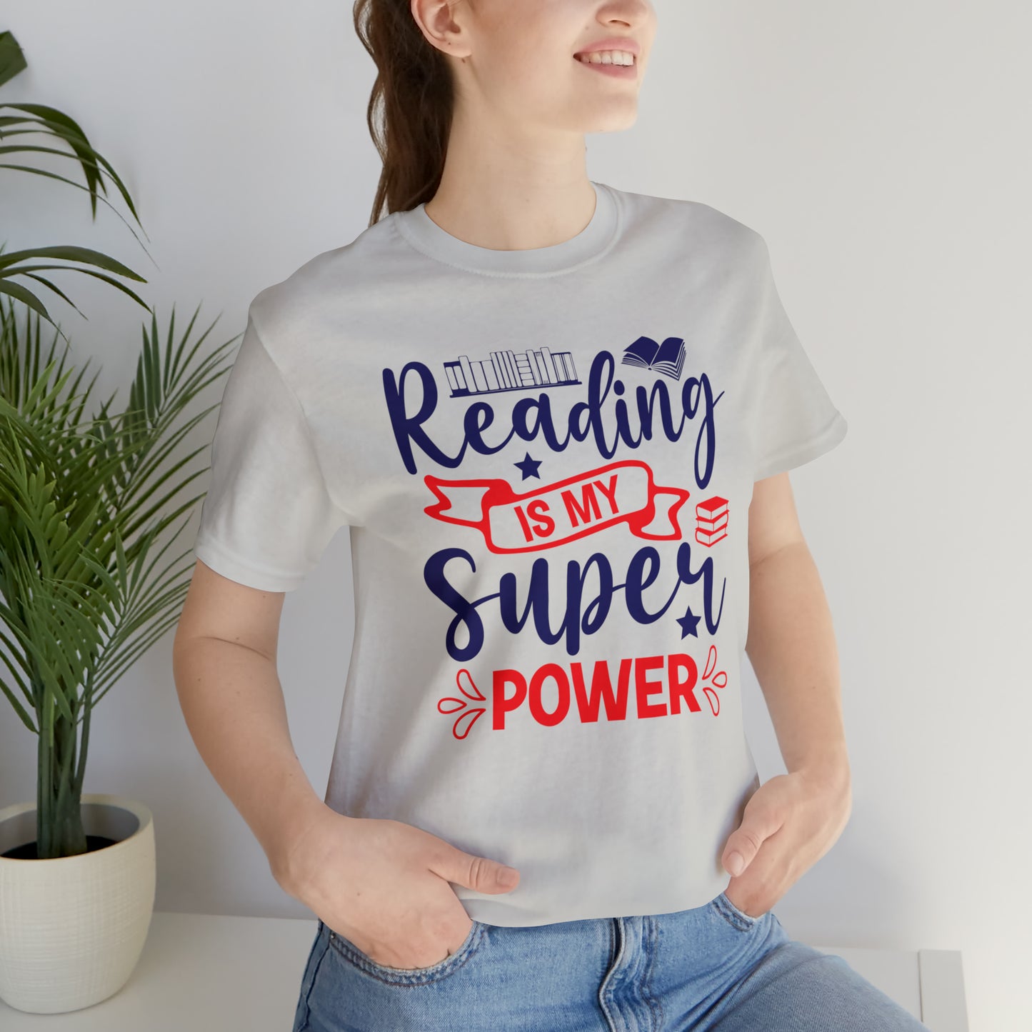 Reading Is My Super Power Short Sleeve Tee