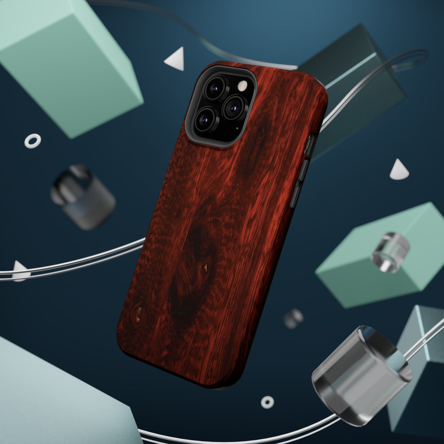 Dark Red Hardwood MagSafe Tough Cases