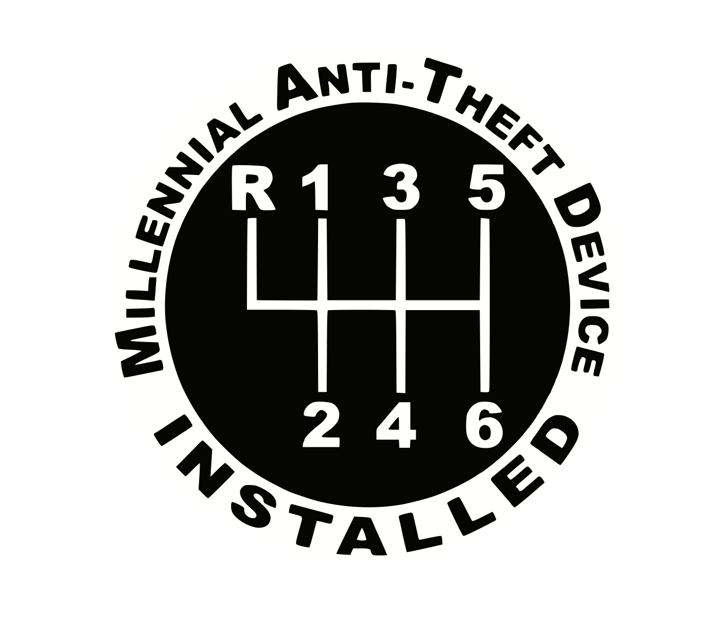 Millennial Anti-Theft Device Installed Vinyl Decal, Car Decal, Custom Decals