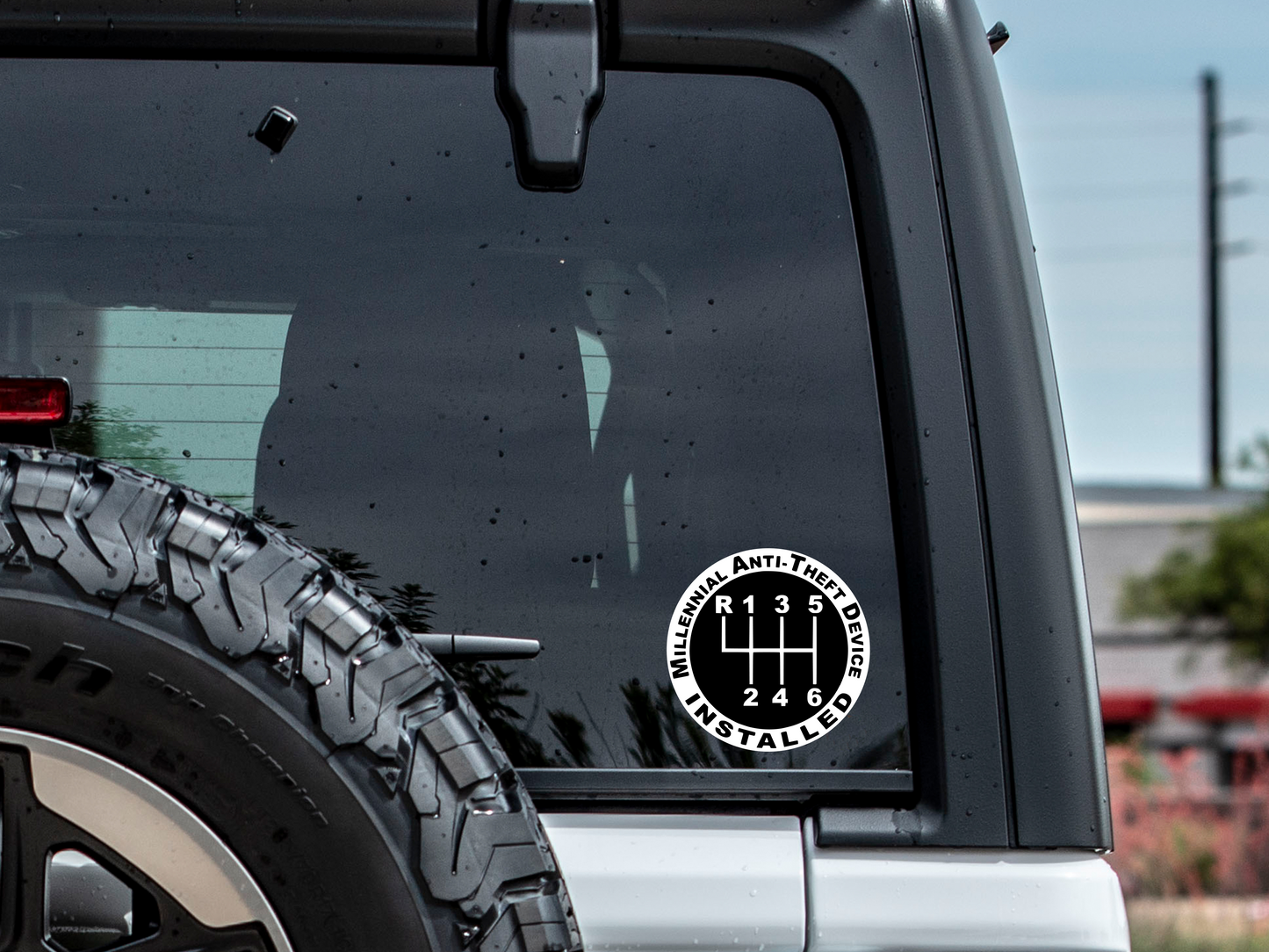 Millennial Anti-Theft Device Installed Vinyl Decal, Car Decal, Custom Decals