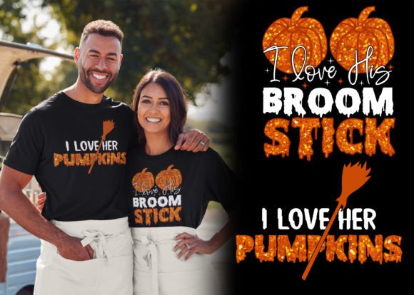 Halloween Costume T-Shirt I Love His Broom Stick