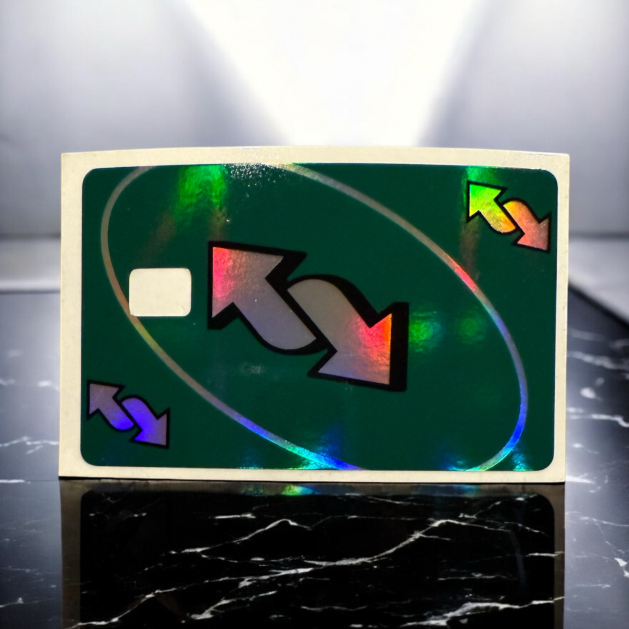 Credit Card Vinyl Skins UNO Green Holographic Decal