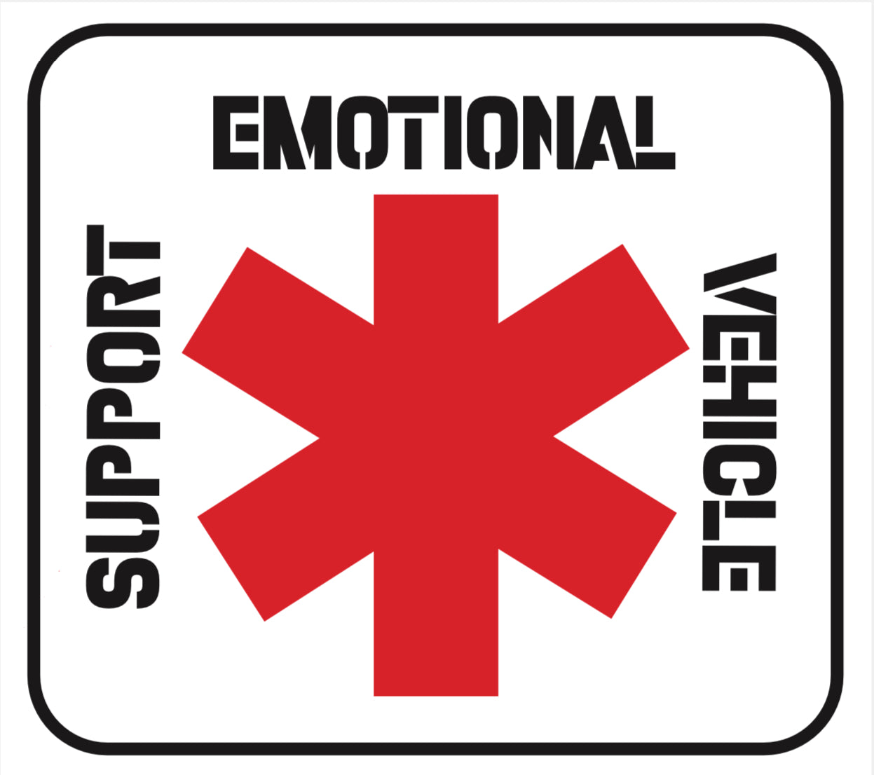 Emotional Support Vehicle Vinyl Decal