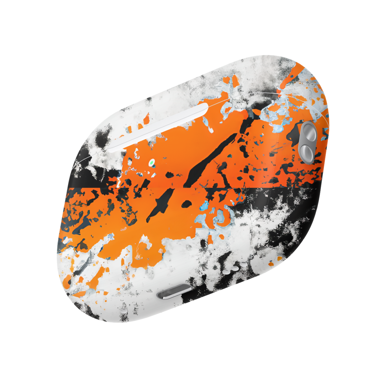 Apple AirPod Pro 2 Vinyl Skins Orange & Black Paint Splatter