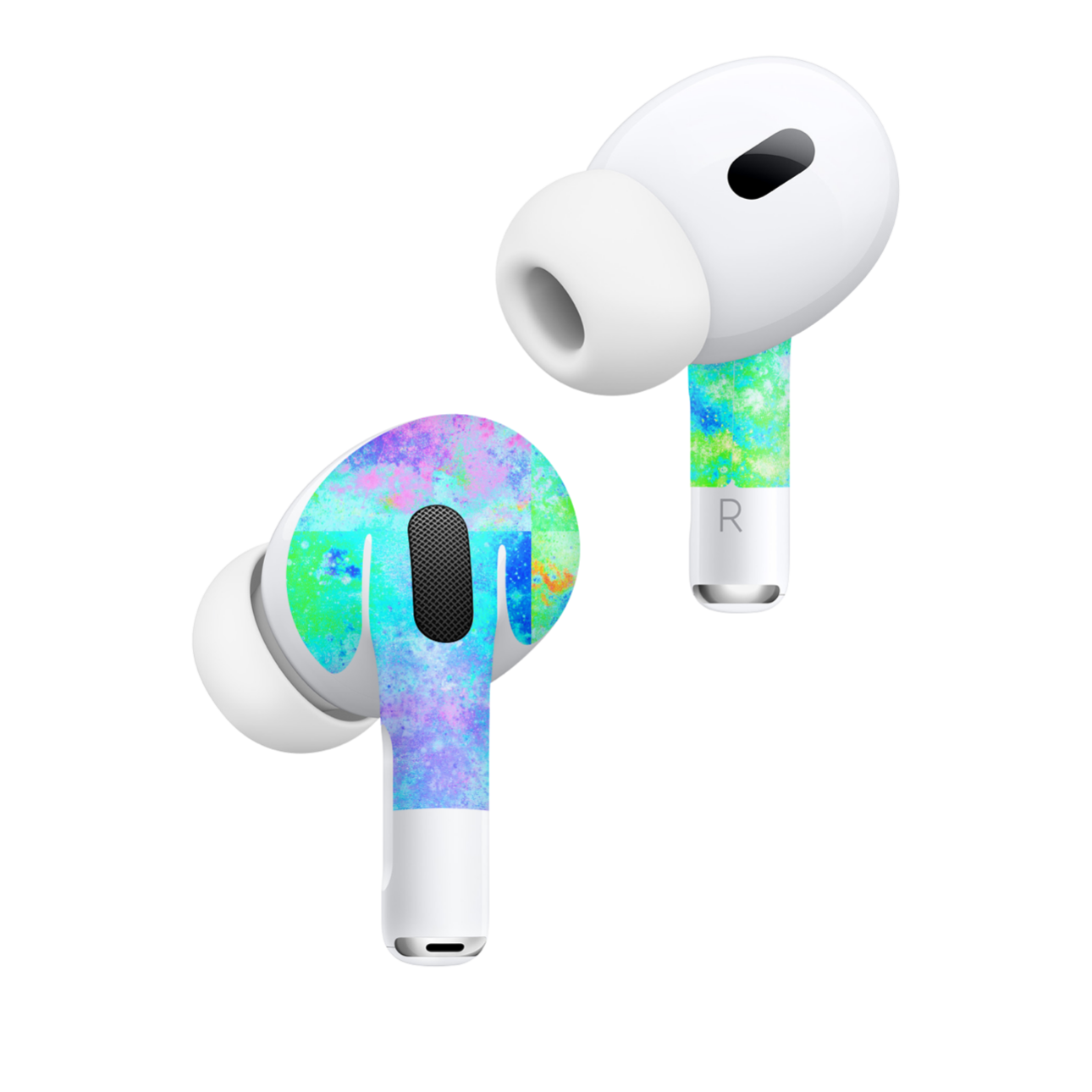 Apple AirPod Pro 2 Vinyl Skins Neon Paint Splatter