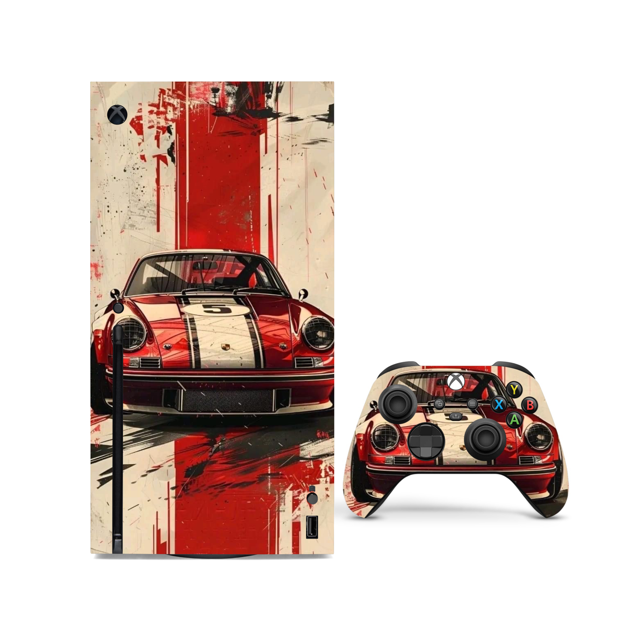 Auto Racing Vinyl Skins Compatible with X-Box Series X +2 Controller Skins