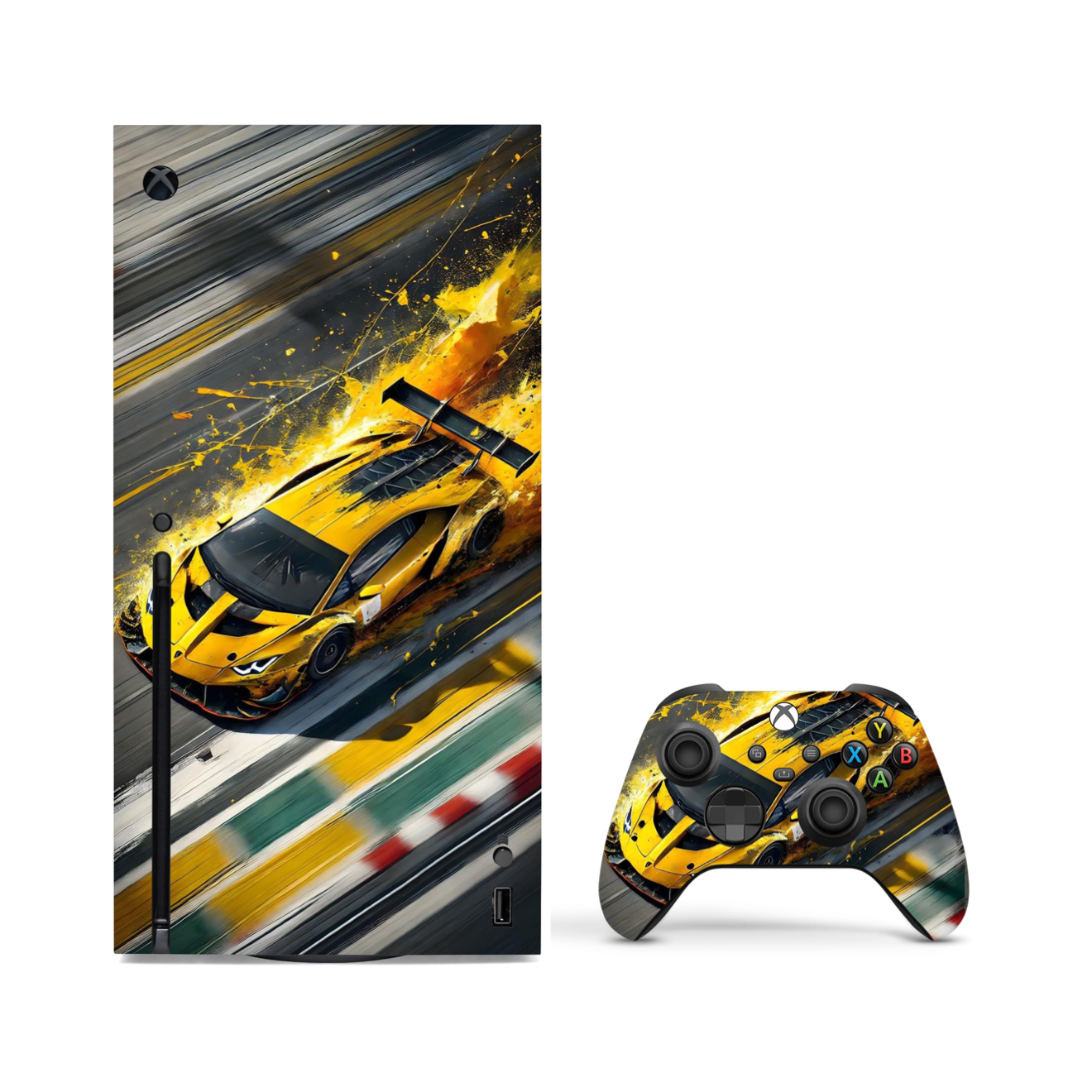 Auto Racing Vinyl Skins Compatible with X-Box Series X +2 Controller Skins