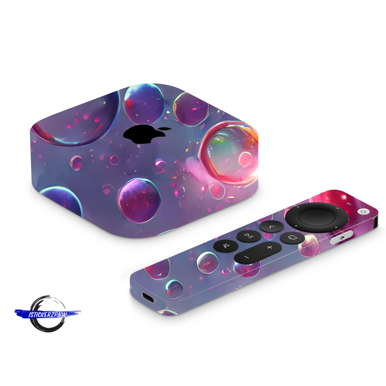 Apple TV 4K Vinyl Skins Bubbles