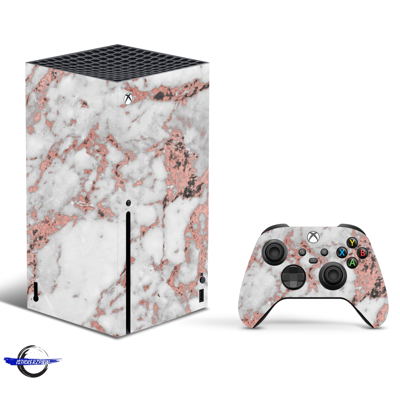 Vinyl Wrap Skin Rose Gold Marble Compatible with X-Box Series X +2 Controller Skins