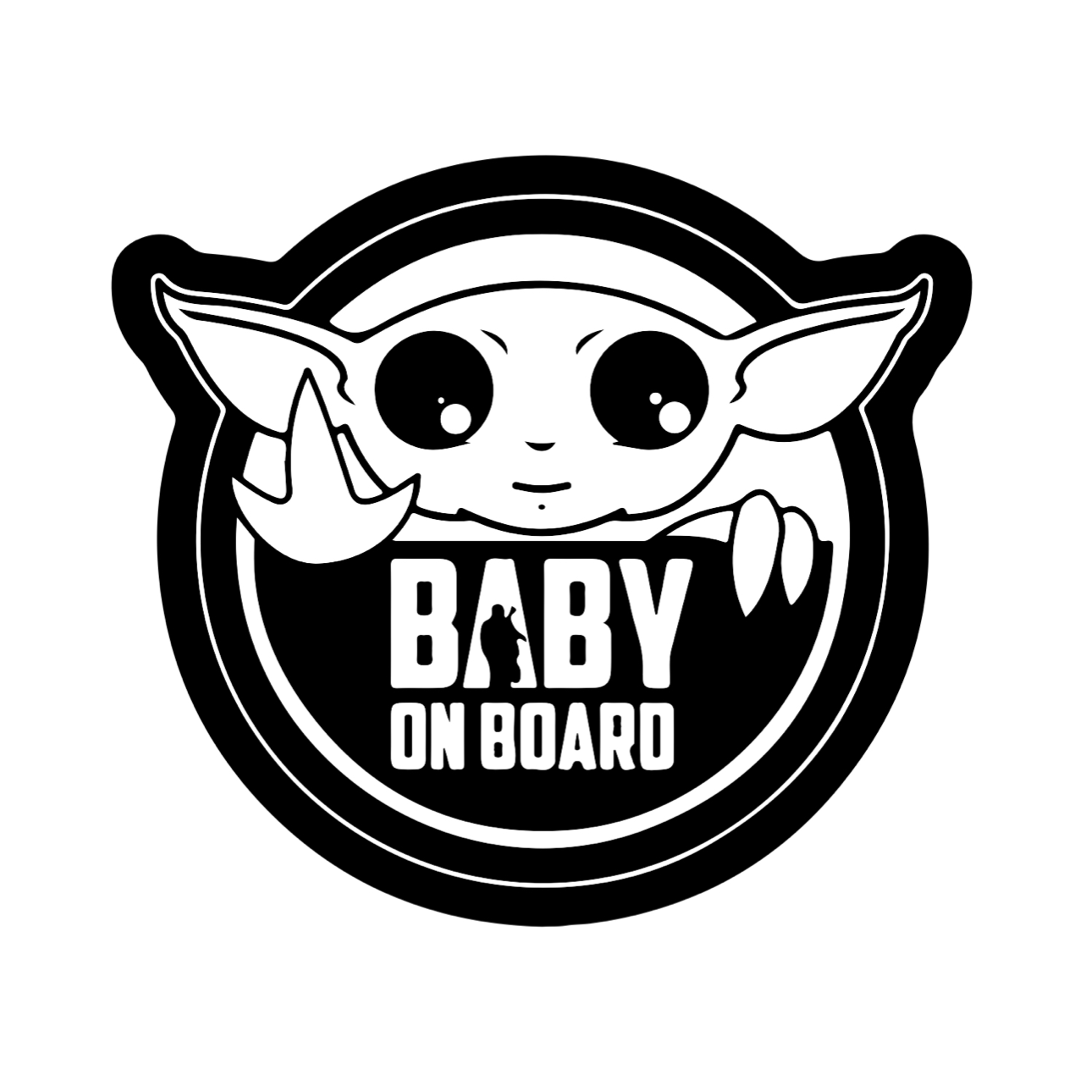 Baby On Board Decal, Baby Yoda Bumper Sticker for Cars, Baby Invitation, Cute Car Accessories, Car Decal, Bumper Sticker, decal, stickers