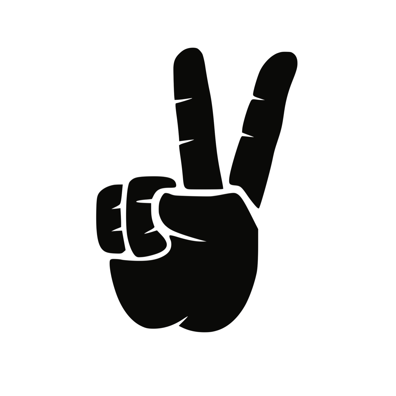 Set of Hand Wave Peace Wave Decals for Jeep Side Mirrors- Left & Right Peace Wave decals