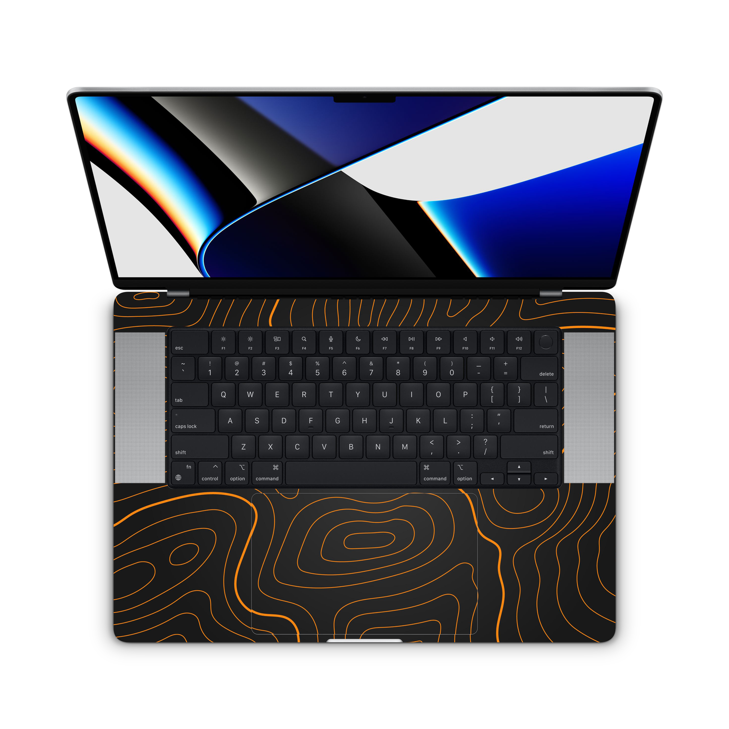 Orange Topographic Vinyl Skins Compatible with MacBook Pro