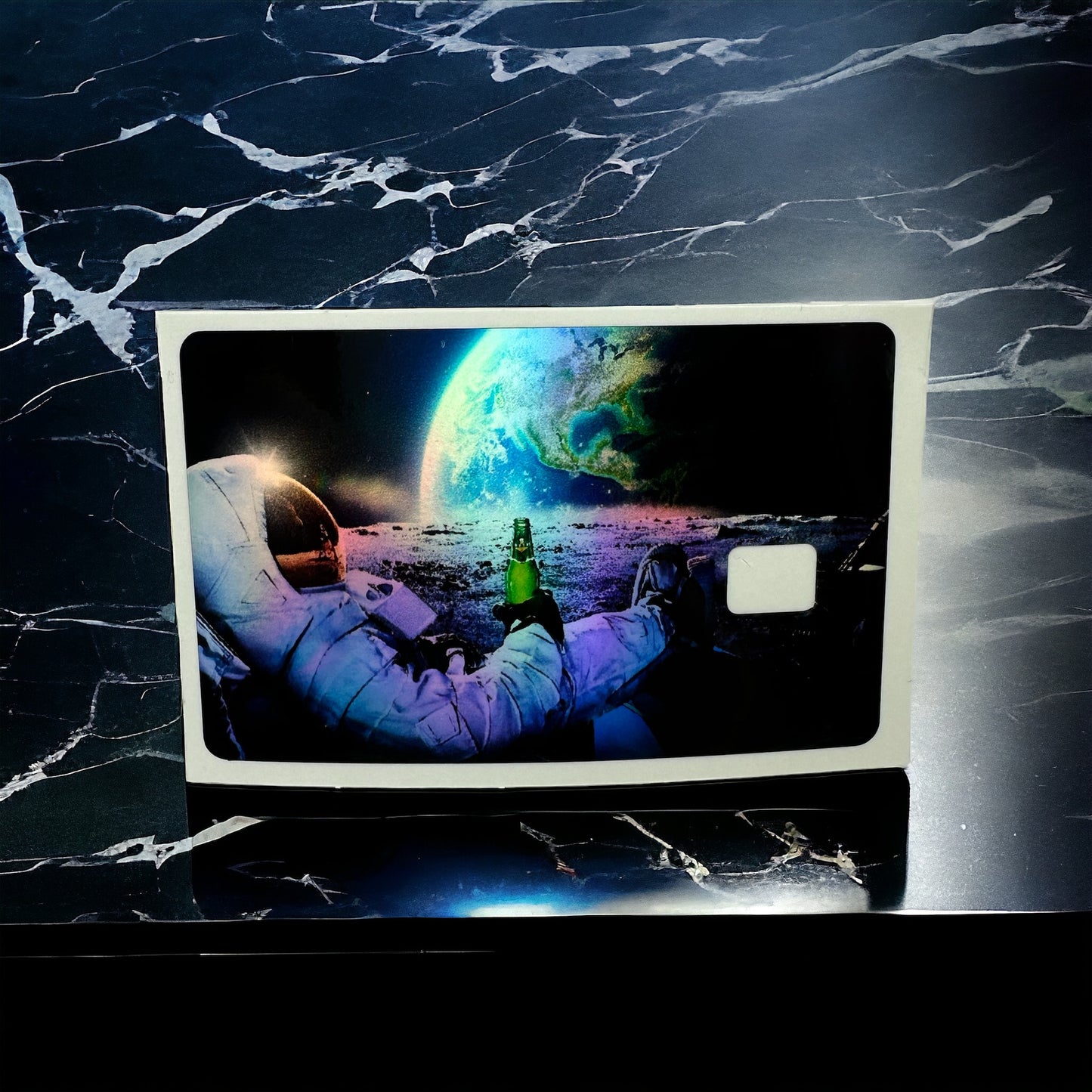 Credit Card Vinyl Skins Astronaut On The Moon Holographic Decal