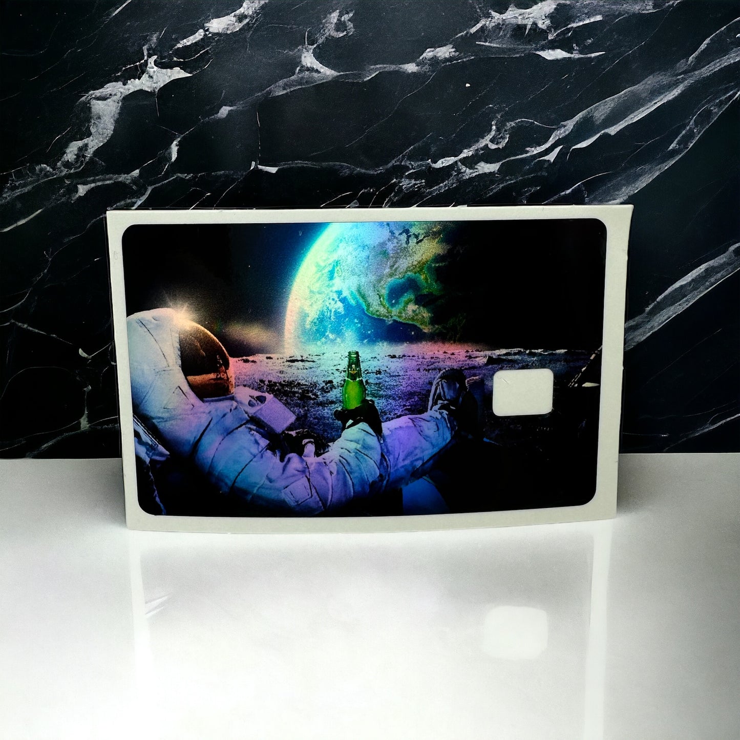 Credit Card Vinyl Skins Astronaut On The Moon Holographic Decal