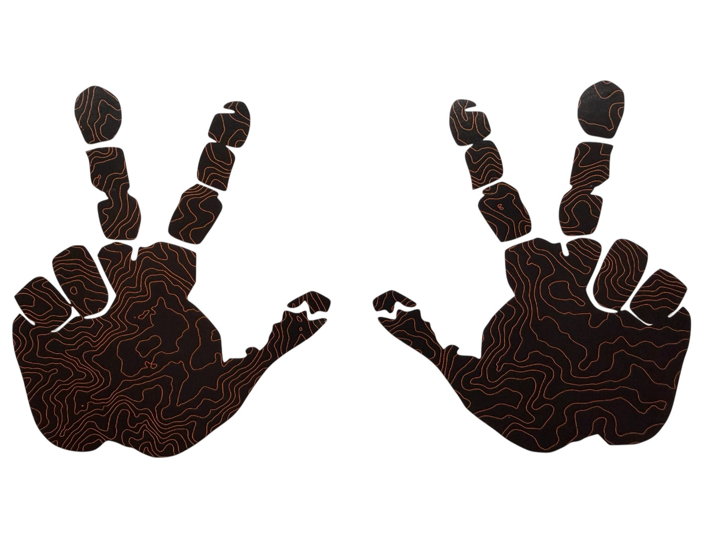 Set of Hand Wave Peace Wave Decals for Jeep Side Mirrors- Left & Right Wave decals