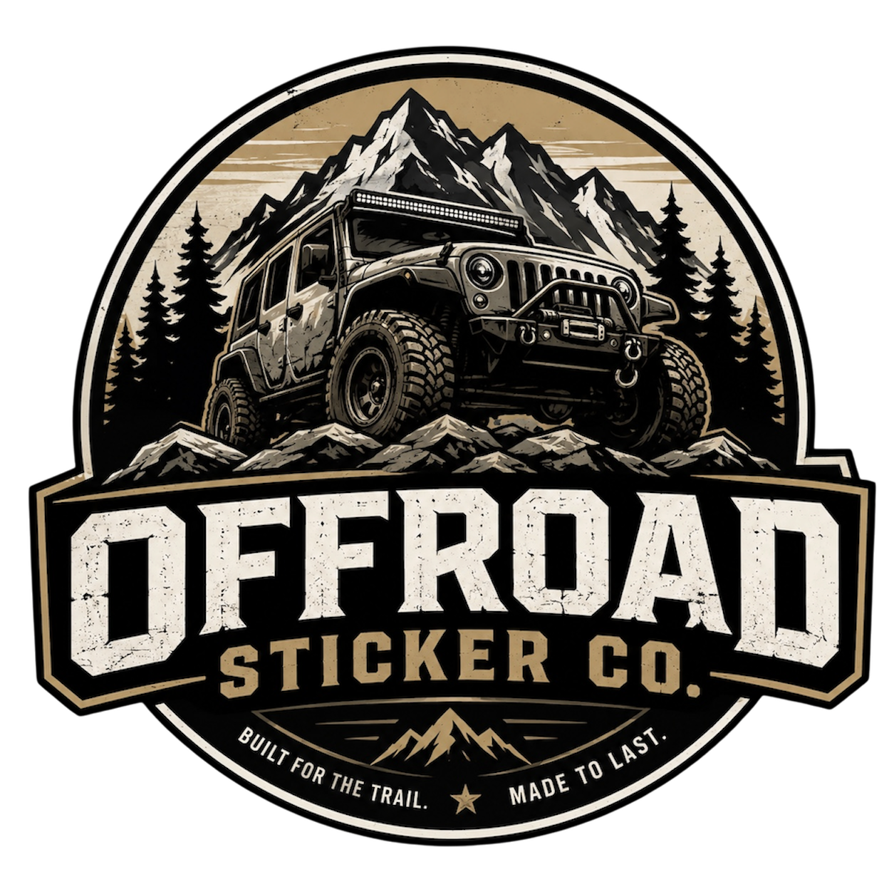 Offroad Sticker Co. Mountain Adventure Vinyl Decal | Premium Off-Road Trail Badge Sticker | 4x4 & Overland Enthusiast Decal