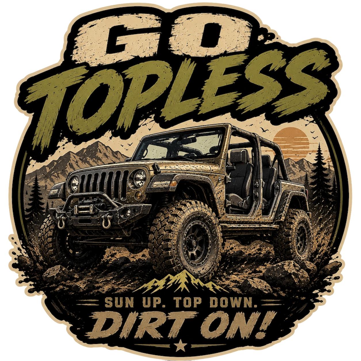 Go Topless Off-Road Decal – Adventure Sticker