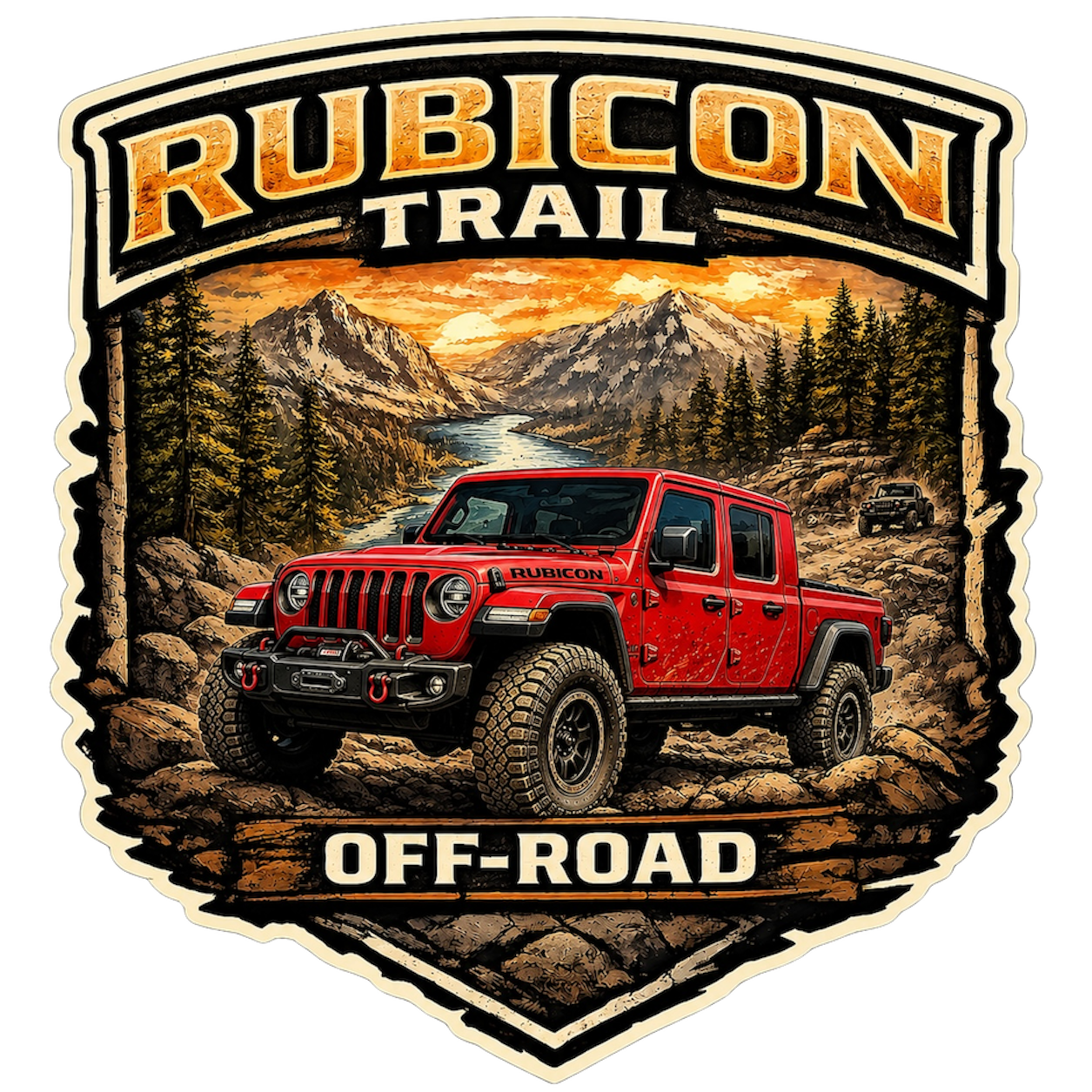 Rubicon Off-Road Trail Decal | Utah Adventure Vinyl Sticker | 4x4 Overland Decal