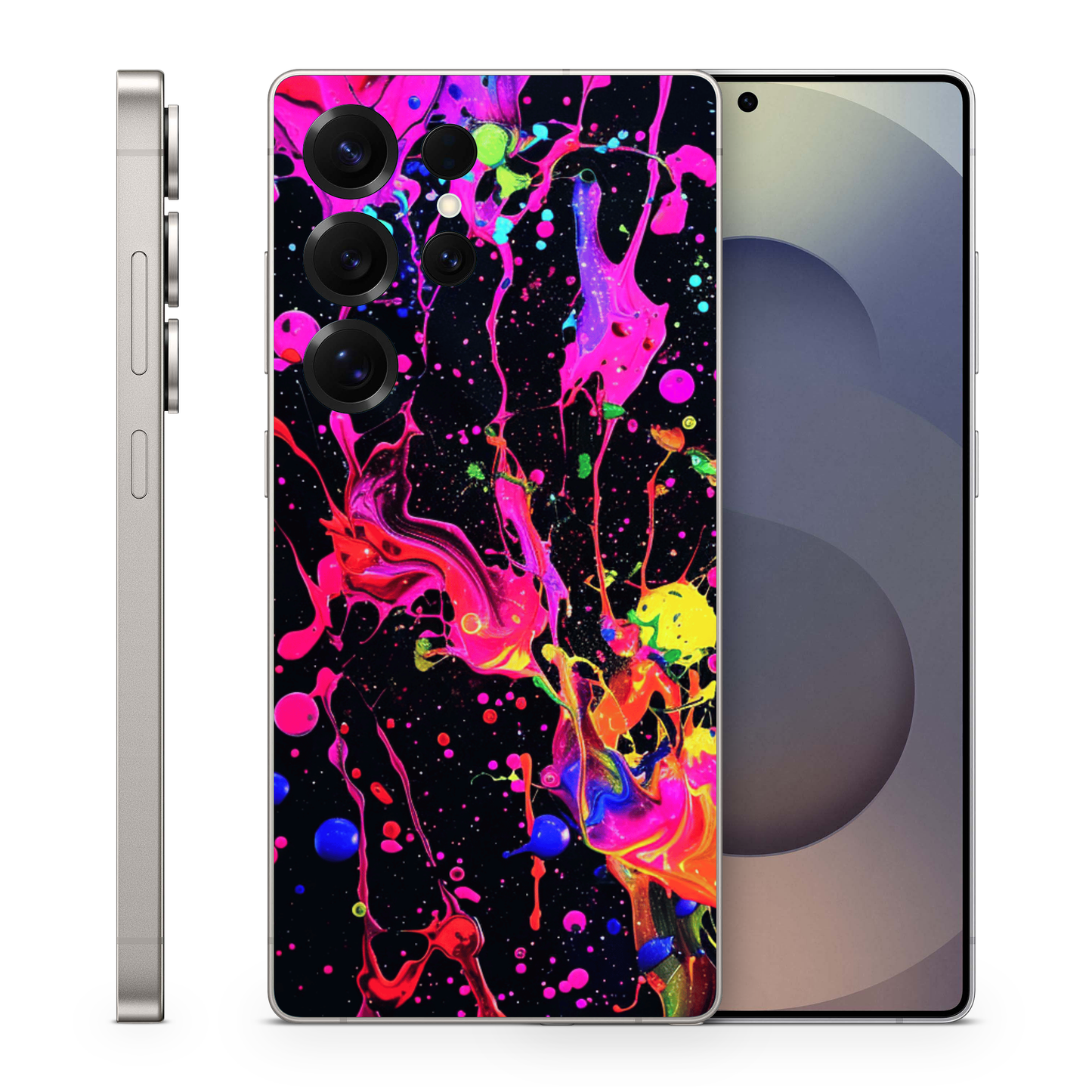 Vinyl Wrap Skin Neon Paint Splatter Compatible With Samsung Galaxy S 25 Ultra