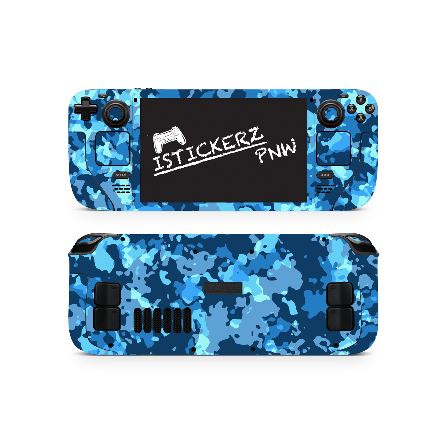 Istickerzpnw Blue Camo Vinyl Wrap Skin Compatible with Steam Deck OLED- Steam Deck Skins
