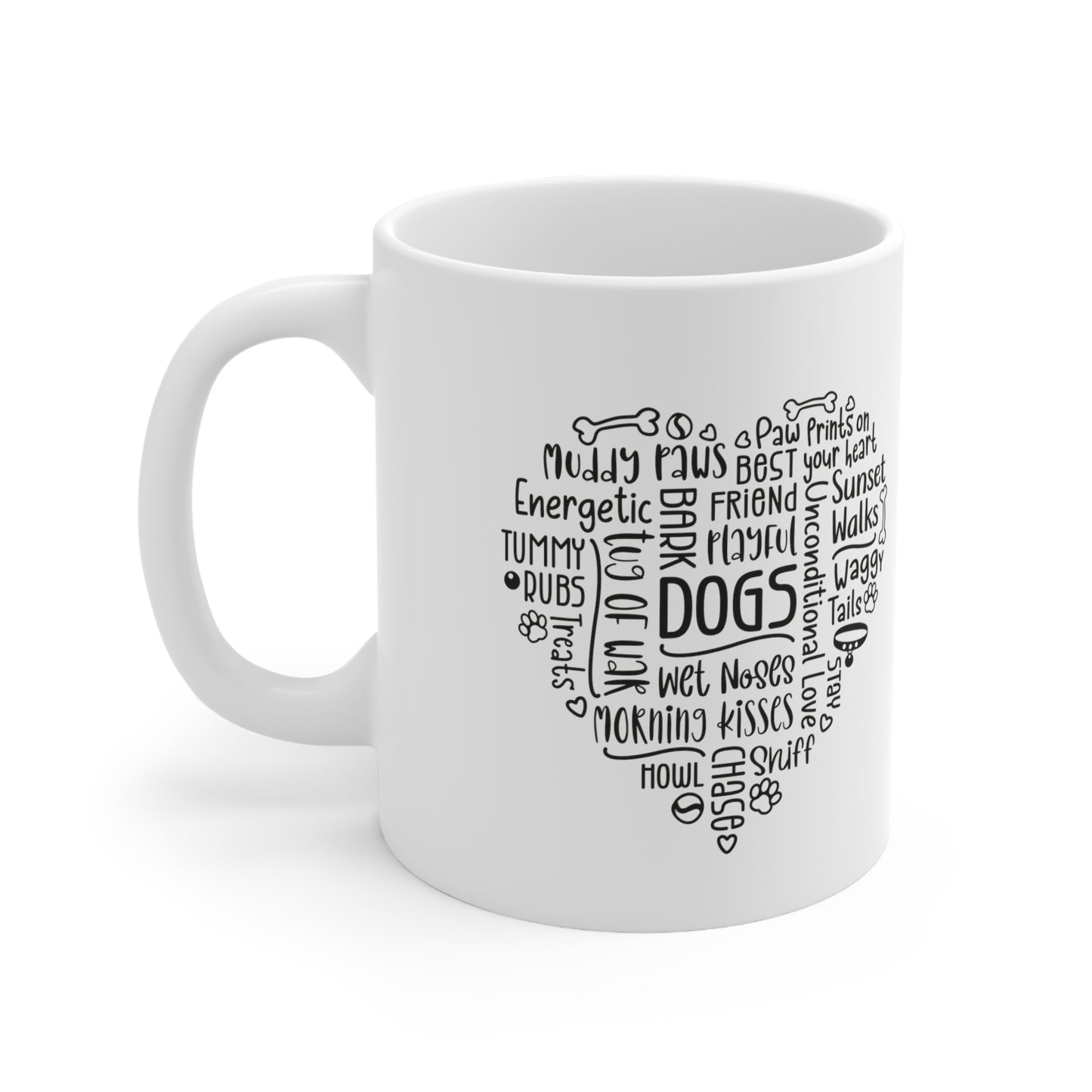 Dog Heart Love Mug 11oz