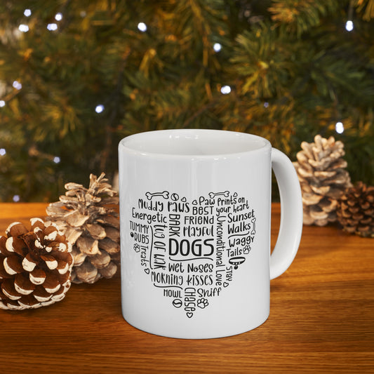 Dog Heart Love Mug 11oz