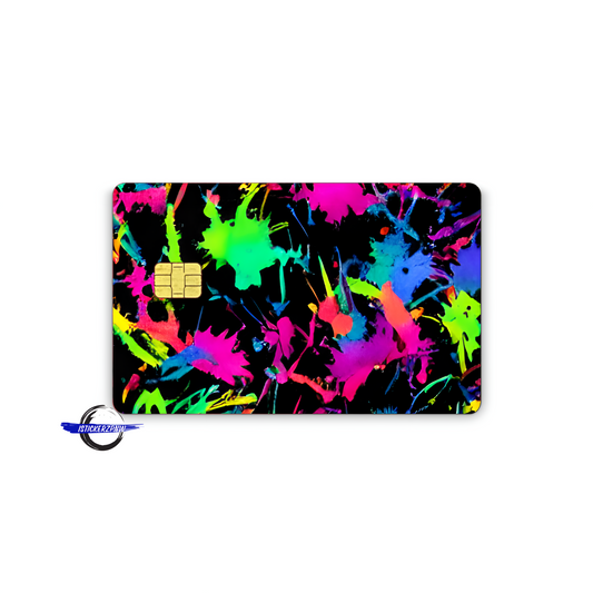 Credit Card Vinyl Skins Neon Paint Splatter