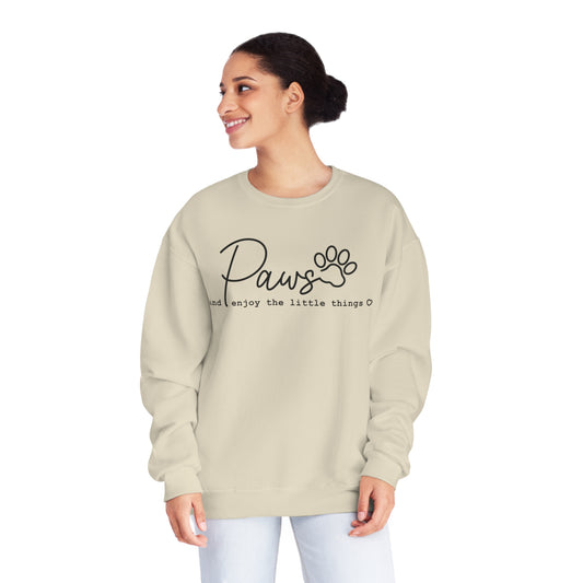 Paws And Enjoy The Little Things Dog Lover Crewneck Sweatshirt