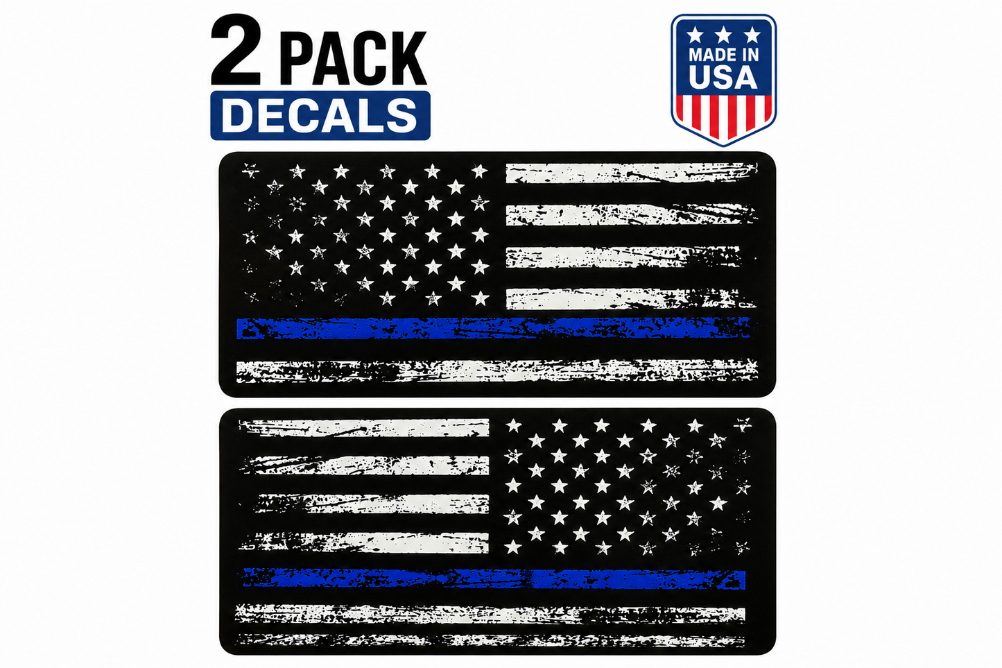 American Flag 2 Blue Line Decal Patriotic Vinyl Sticker for Cars, Trucks & Vehicle Windows (Copy)