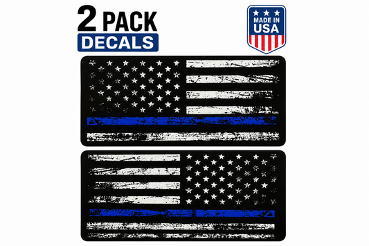 American Flag 2 Blue Line Decal Patriotic Vinyl Sticker for Cars, Trucks & Vehicle Windows (Copy)